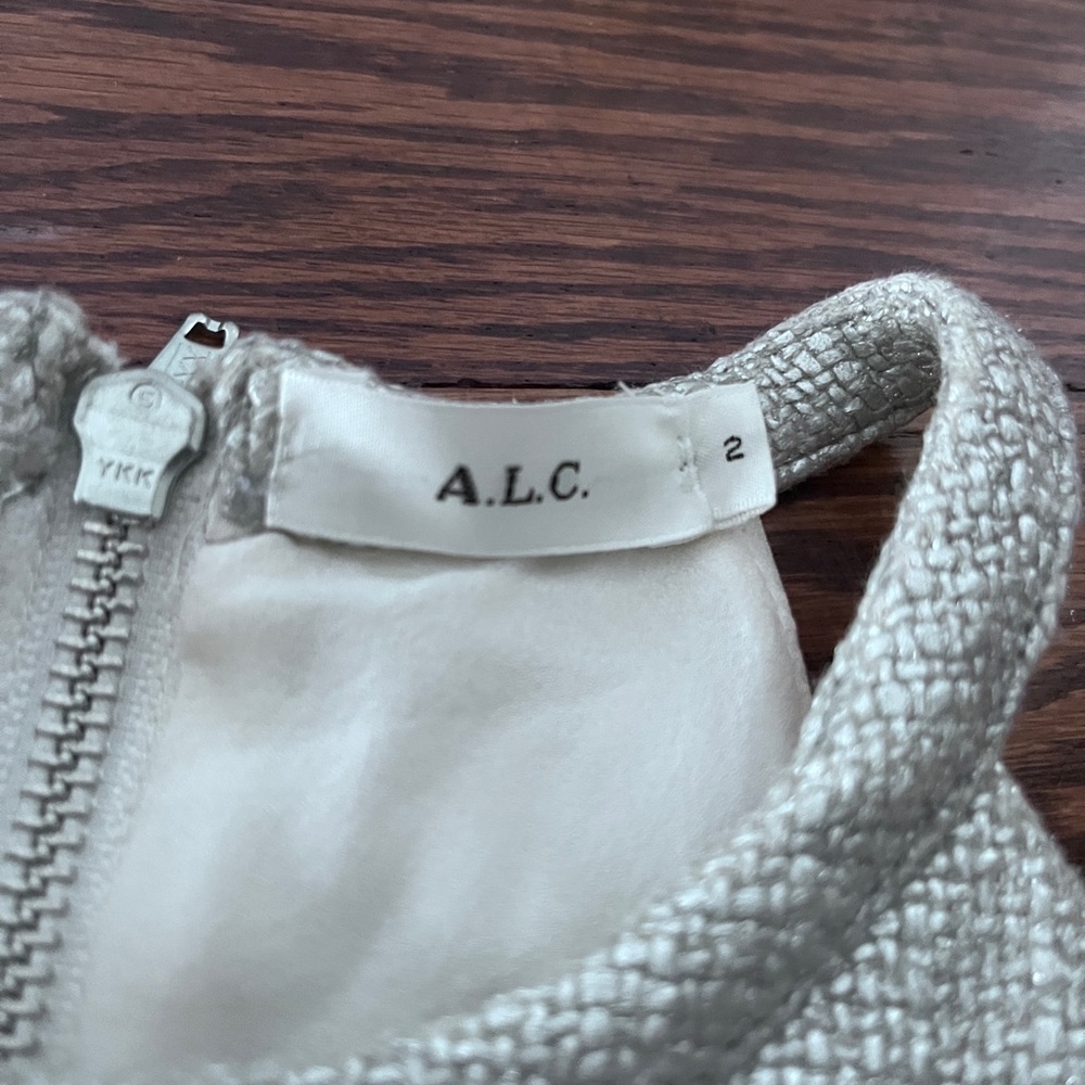A.L.C. Silver and Cream Crop Top